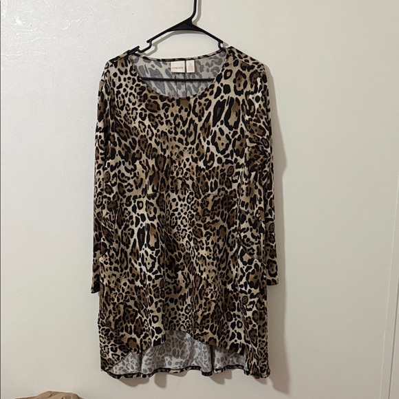 Chico's Tops - Chico's Brown Leopard Print Tunic Top